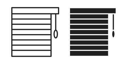 Blinds icon symbol vector illustration on white background. Flat design.のイラスト素材