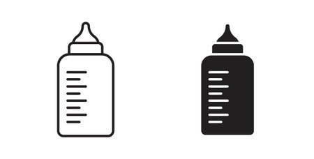 Baby milk bottle icon vector Illustration logo template packのイラスト素材