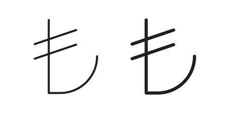 Lira signs symbol vector illustration on white background. Flat design.のイラスト素材