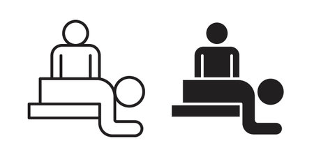 Massage icon symbol vector illustration on white background. Flat design.のイラスト素材