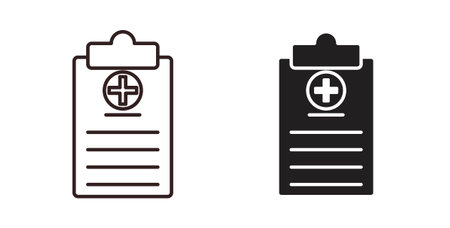 Medical report icon Thin Collection. Editable Stroke. Suitable for Websitesのイラスト素材