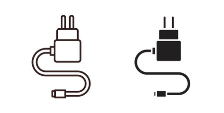 Mobile charger icon Thin Collection. Editable Stroke. Suitable for Websitesのイラスト素材