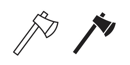 Axe icon. Outline and flat icons collection. EPS10のイラスト素材
