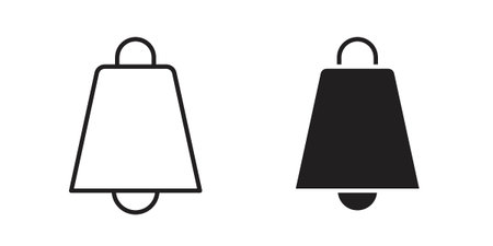 Cowbell icon. Outline and flat icons collection. EPS10のイラスト素材