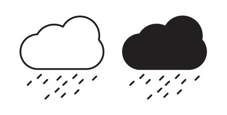 Rainy icon Thin Collection. Editable Stroke. Suitable for Websitesのイラスト素材