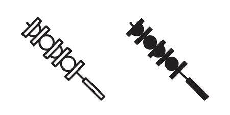 Skewer icon. Outline and flat icons collection. EPS10のイラスト素材
