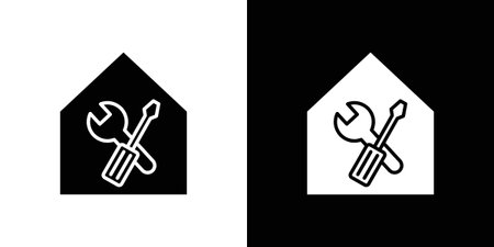 Home repair icons. silhouette icons for ui designsのイラスト素材