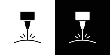 Laser machine icons. silhouette icons for ui designsのイラスト素材