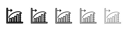 Diminishing returns icon symbol, logo illustration. Pixel perfect vector graphics