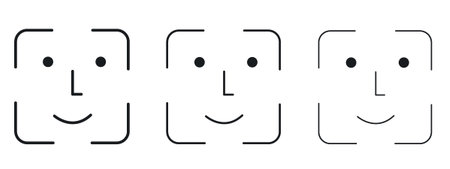 Face id icon in modern thin line style. Symbol Sign Graphic