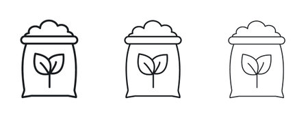 Fertilizer icon in modern thin line style. Symbol Sign Graphicのイラスト素材
