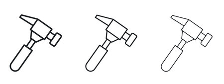 Hammer icon in modern thin line style. Symbol Sign Graphicのイラスト素材
