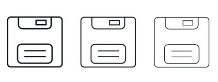 Floppy disk icon in modern thin line style. Symbol Sign Graphicのイラスト素材
