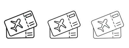 Plane Ticket icon in modern thin line style. Symbol Sign Graphicのイラスト素材