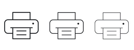 Print button icon in modern thin line style. Symbol Sign Graphic