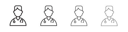 Doctor icon outline vector. outline icons collection.