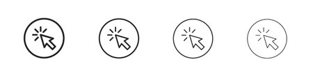 Mouse pointer icon outline vector. outline icons collection.のイラスト素材