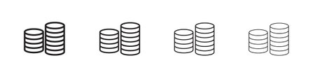 Money coin icon outline vector. outline icons collection.のイラスト素材