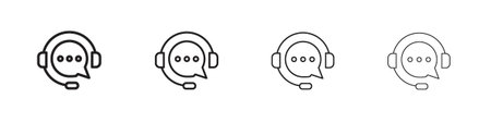 Live chat icon outline vector. outline icons collection.