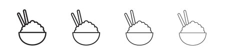 Rise Bowl icon outline vector. outline icons collection.のイラスト素材