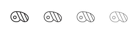 Steak icon outline vector. outline icons collection.のイラスト素材