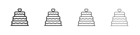 Wedding cake icon outline vector. outline icons collection.