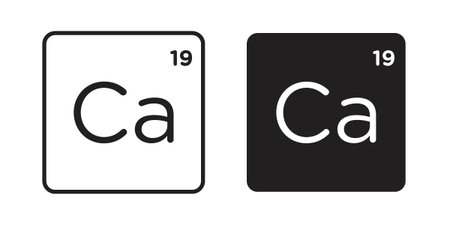 Calcium icons for web design set in black stroke and solid style. EPS10のイラスト素材
