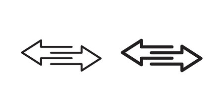 Double arrow icons for web design set in black stroke and solid style. EPS10のイラスト素材