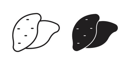 Sweet potato icons for web design set in black stroke and solid style. EPS10のイラスト素材