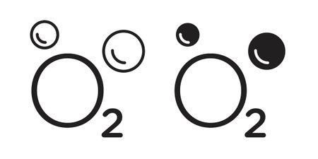 Oxygen O2 icons in trendy flat style. symbol for your web site design, app, UI Vector EPS 10.のイラスト素材