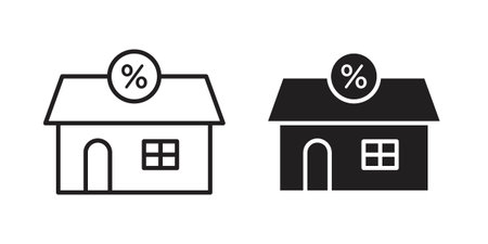 Mortgage rate icons in trendy flat style. symbol for your web site design, app, UI Vector EPS 10.のイラスト素材