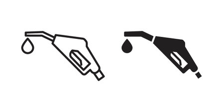 Fuel icon set. Linear style. Vector iconsのイラスト素材