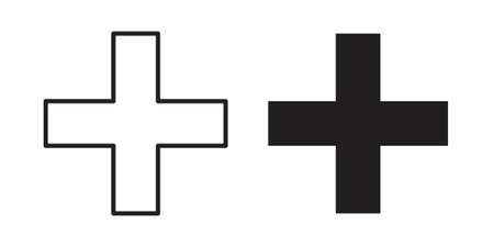 Plus icon set. Linear style. Vector iconsのイラスト素材