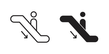 Escalator icon illustration isolated on White background, Vector icon Eps10.のイラスト素材