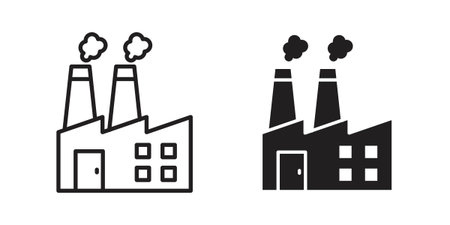 Factory icon illustration isolated on White background, Vector icon Eps10.のイラスト素材