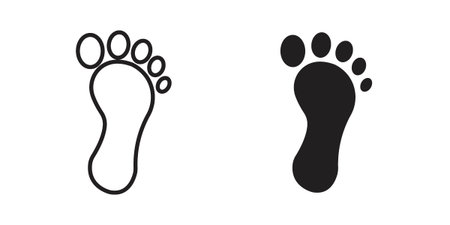 Foot icon illustration isolated on White background, Vector icon Eps10.のイラスト素材