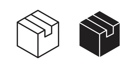 Package icon illustration isolated on White background, Vector icon Eps10.のイラスト素材