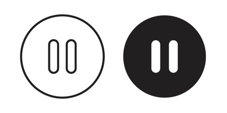 Pause icon illustration isolated on White background, Vector icon Eps10.のイラスト素材