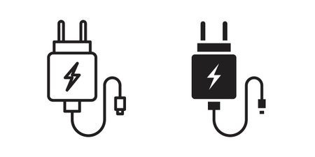 Charger icon. Simple outline style concept. Thin line vector illustration.のイラスト素材