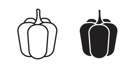 Capsicum icon. Simple outline style concept. Thin line vector illustration.のイラスト素材