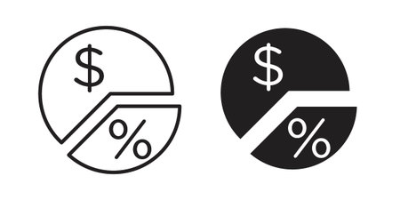 Dividend yield icon. Simple outline style concept. Thin line vector illustration.のイラスト素材
