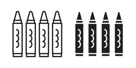 Crayon icon. Simple outline style concept. Thin line vector illustration.のイラスト素材