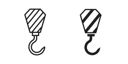 Crane icon. Simple outline style concept. Thin line vector illustration.のイラスト素材