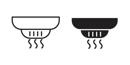 Smoke detector icon. Simple outline style concept. Thin line vector illustration.のイラスト素材