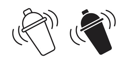 Shaker icon. Simple outline style concept. Thin line vector illustration.のイラスト素材