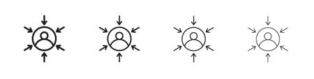 Customer centricity icons set. Set of line vector icon with editable stroke
