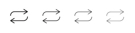 Replace icons set. Set of line vector icon with editable stroke