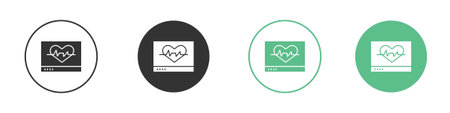 Heart rate monitor icon for web design, templates, infographics and moreのイラスト素材