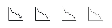 Arrow trend-down icon Vector Pictogram for Web and App in Outline Style