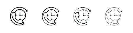 Call duration icon Vector Pictogram for Web and App in Outline Style